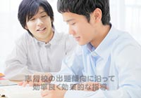 家庭教師の授業風景 家庭教師が志望校の出題傾向に沿って指導する風景
